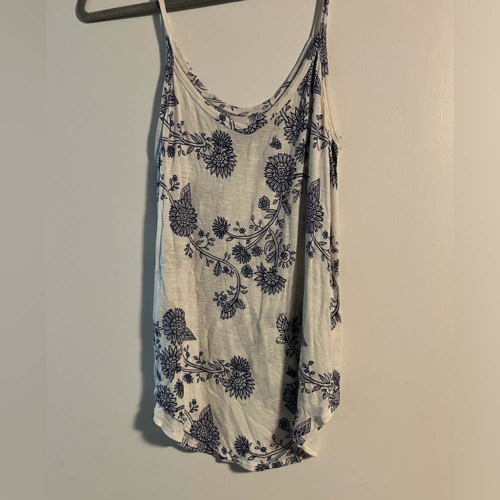 Mudd white and blue tank top (small)